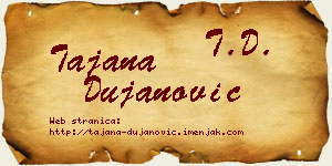 Tajana Dujanović vizit kartica